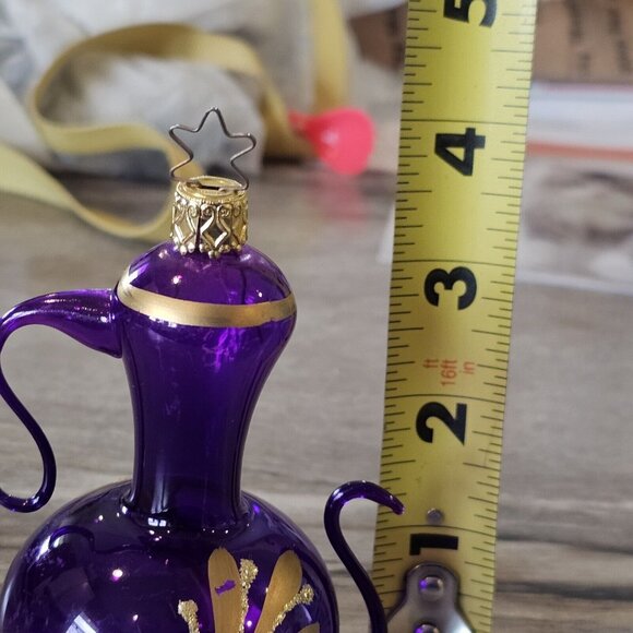Vintage MCM Old World Christmas‎ OWC Purple Cruet Blown Glass Ornament Delicate - Picture 9 of 10